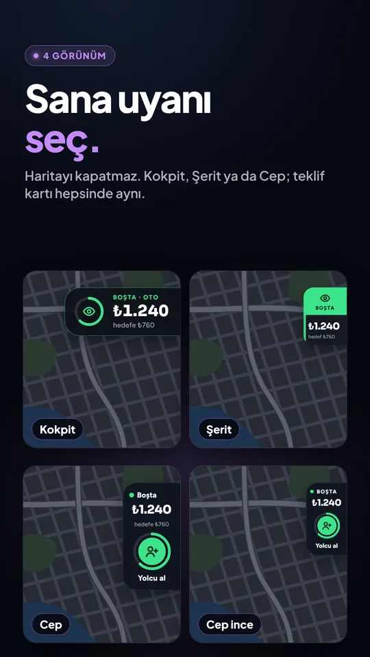 Overlay görünüm seçenekleri